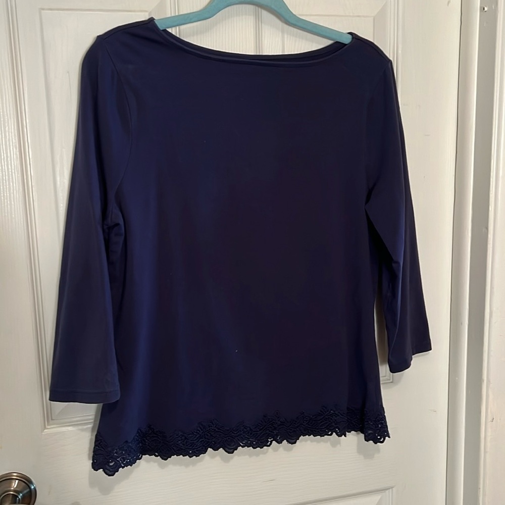 Coldwater Creek medium navy blue top